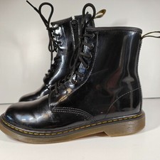 Dr. Martens 1460 J Patent Leather Lace Up/Zip Ankle Boots, Women’s Size 5 UK