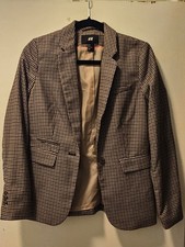 New (other) H&M Women's Houndstooth Country Tweed Checked Blazer Jacket UK 8/S