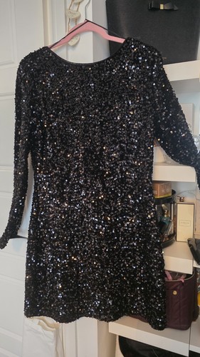 Black sequin dress - black,
