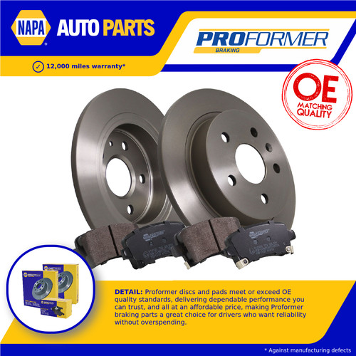 Solid brake discs and pads - 2x,