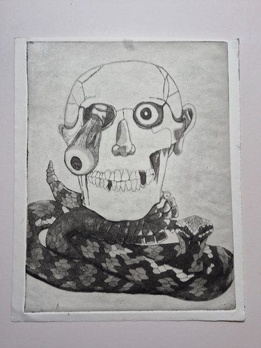 Original vintage etching - original,