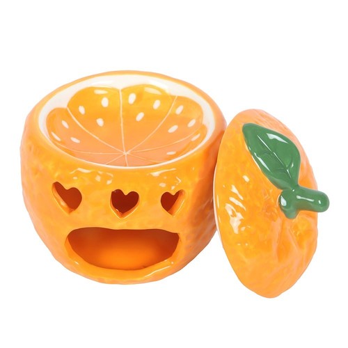 Orange fruit shaped oil burner - orange,