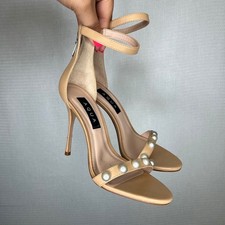 AQUA Pearl Embellished Nude