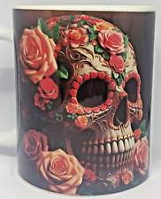Day of the Dead Mug Sugar Skulls Floral Halloween Coffee Tea Cup Birthday Gift 