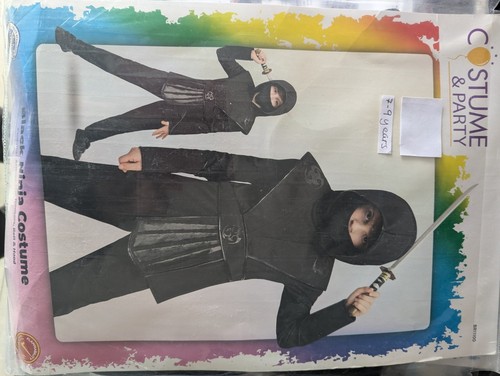 Boys black ninja costume kids - black,