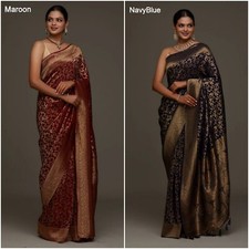 Beautiful  Wedding Wear  Banarasi Soft Silk Saree With Blouse 11-KT