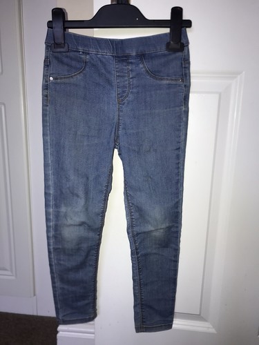 Girls denim blue jeggings - denim,