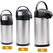 2L/3L/5L Tea Coffee Air Pot Flask Pump Action Vacuum Insulated Carry Handle DIY