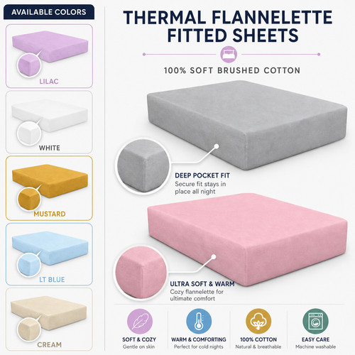 Flannel thermal fitted sheets - fitted,