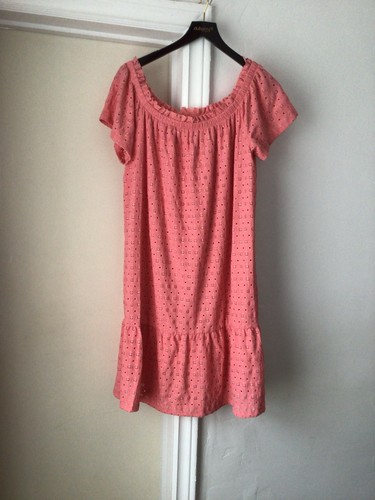 Coral coloured summer dress - a,
