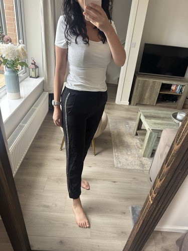 Zara dimante black joggers - black,