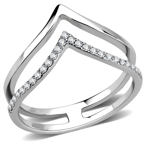 Ladies wishbone ring - , cz