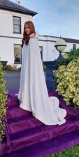Stunning One Size Long Cream Cape / Cloak Autumn/Winter Wedding Wrap