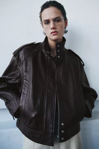Zara maroon 100 - %, leather