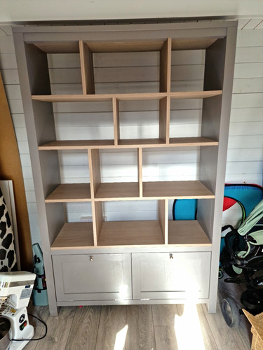 Dove grey display cabinet - grey,