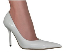 Court Shoes White Patent PU