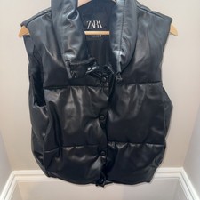 Zara Faux Leather Gilet Size S