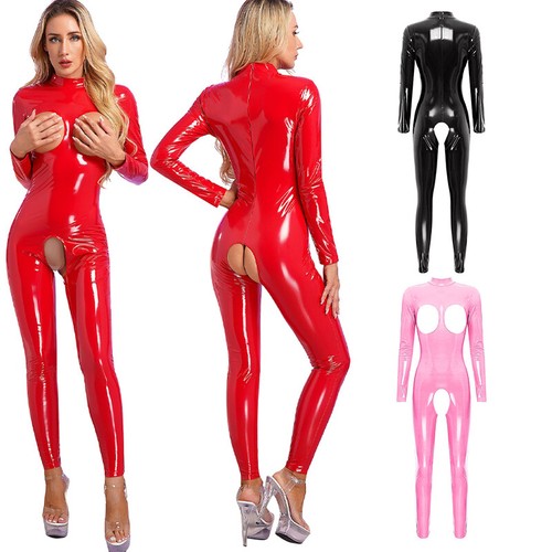 Women latex jumpsuit long - uk,