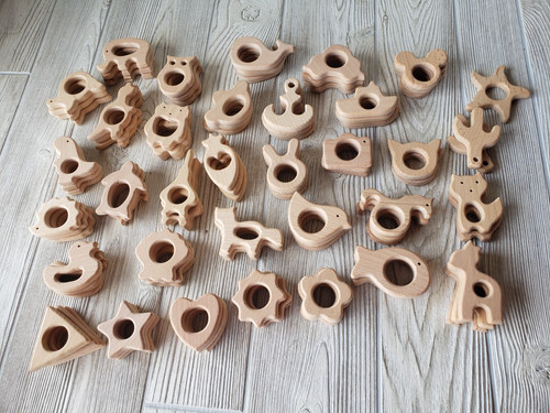Natural beech wood teether - teether,