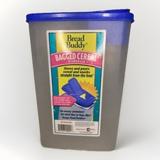 Vintage Buddeez Bread Buddy Cereal Dispenser 3.8L HTF Collectible Container Blue
