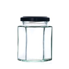 Hexagonal Glass Jam Jars With
