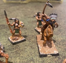 28mm Plains Indians Wargame Figures (8 ft 1 mtd ) Painted