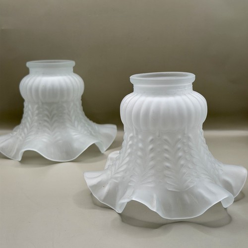Vintage pair frosted glass - pair,