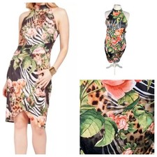 Black Mix Dress Size 16/18 (XL) VENUS Stretchy Floral Bodycon Wedding Ladies NEW
