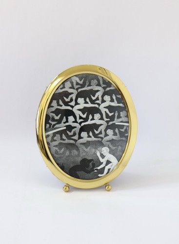 Brass oval photo frame - brass,