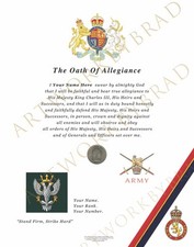 Mercian Regiment Oath of Allegiance Certificate Army cadets  