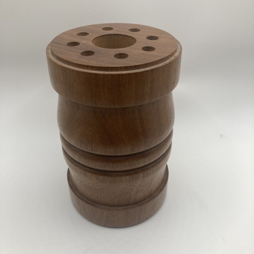 Turned wood pen brush holder - turned,