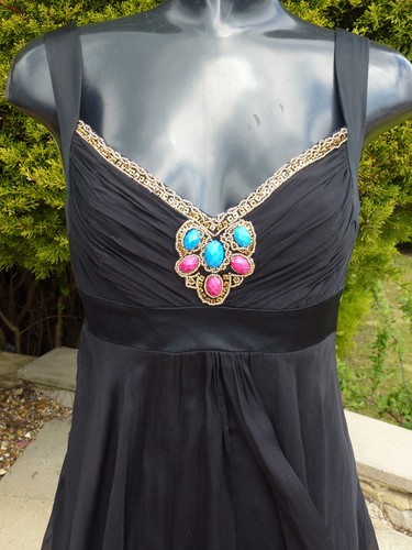 Monsoon black silk - silk, beaded