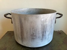 Vintage Large Scale Aluminium Military Cooking Pot Log Holder Barn Salvage
