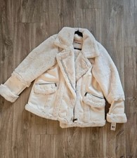 Women's Cream Faux Fur Steve Madden Winter Coat Size Large BNWT