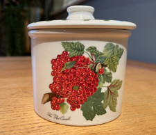 Portmeirion Pomona Jam Preserve Sugar Pot Jar with Lid Red Currant Berries