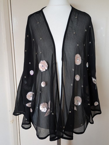 Frock frill black chiffon - &,