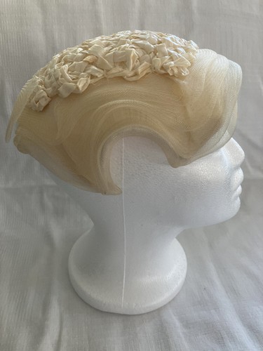 Vintage hat 1950s cream - vintage,
