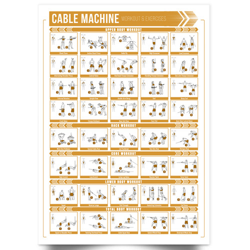 Cable machine workout poster - machine,