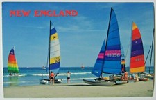 Hobie Cat Regatta Sailboats New England USA Vintage Postcard Unposted
