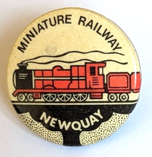 Vtg 1960's OG Miniature Railway NEWQUAY Devon Train Spotter Steam Badge Pin P607