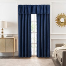 Navy Pinch Pleat Window Panel