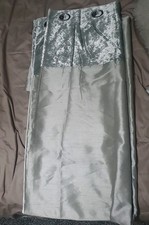 Silver Lined Ring Top Curtains 66 x 90 with Velvet Header Ring Top
