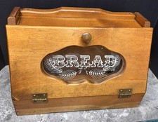 Wooden Bread Box with glass