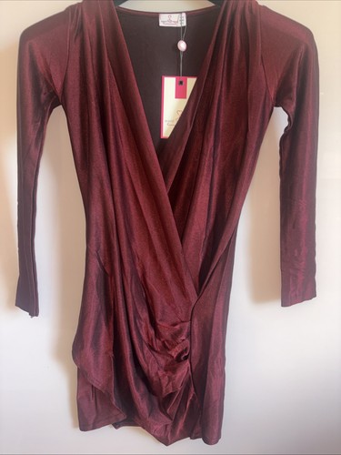 Burgundy silk shirt dress - shirt, plt