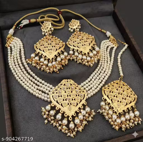 Gold plated jewellery set rani - gold, set,rani