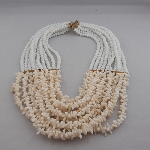 White coral and facetted glass - coral,
