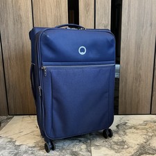 DELSEY PARIS Bronchant 68cm Navy Soft Suitcase Luggage Medium Spinner TSA Locks
