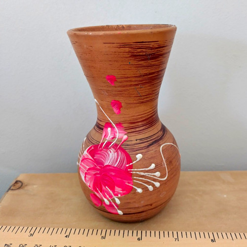 Brown pottery vase - pottery,