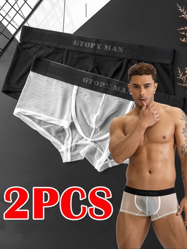 2pcs mens transparent - 2pcs, mesh