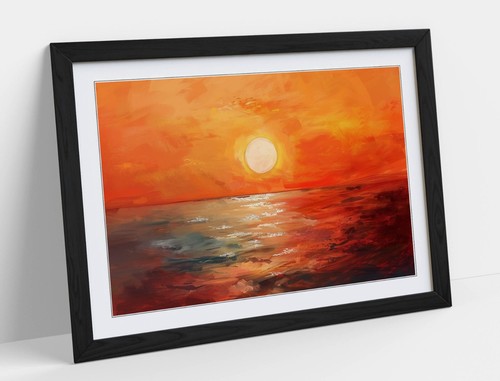 Orange sunset seascape home - sunset,